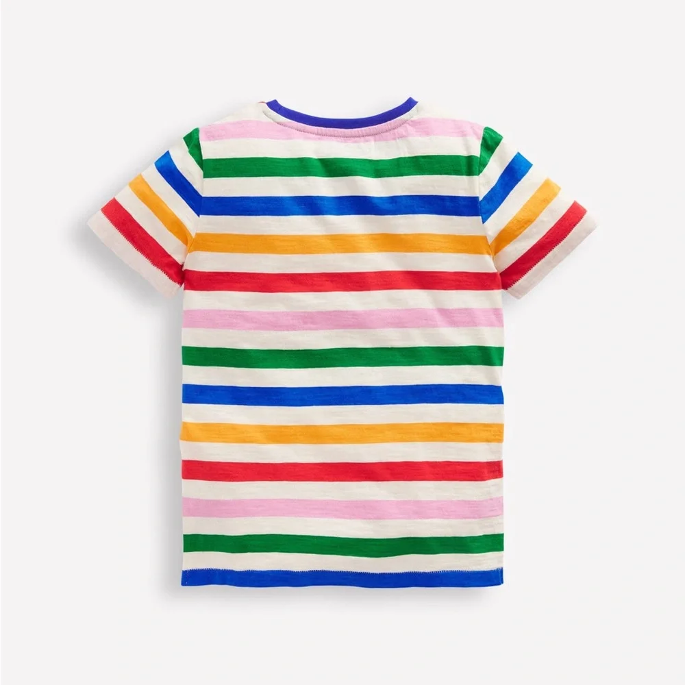 BODEN‎ Everyday Short Sleeve T-Shirt Striped Multi Color size 3-4Y New With Tags